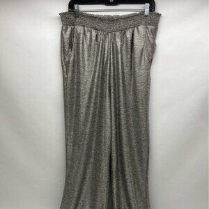 Anthropologie Silver Shimmer Metallic Joggers. Size: Large